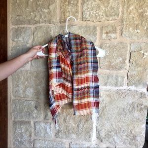 Rainbow plaid scarf